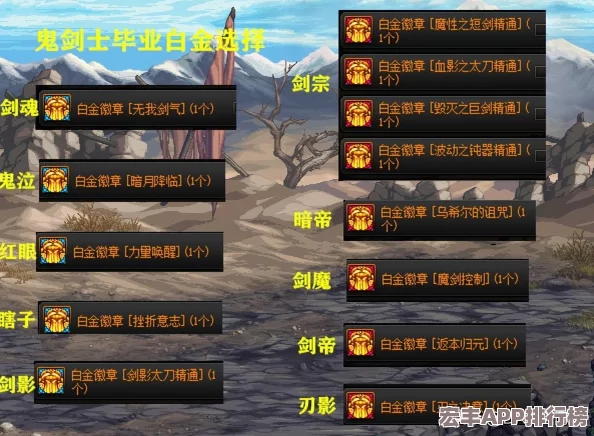 地下城与勇士剑帝角色最佳徽章搭配指南