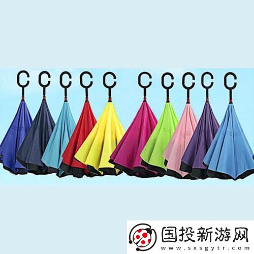 在野外用小雨伞拔萝卜