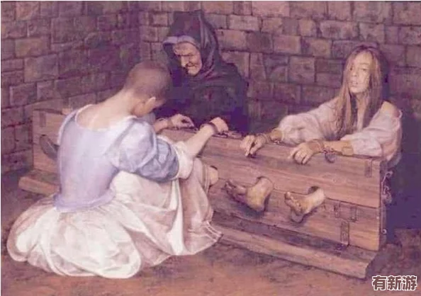 将手脚绑上眼睛蒙上拿刷子脚心