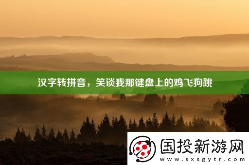 汉字转拼音笑谈我那键盘上的鸡飞狗跳