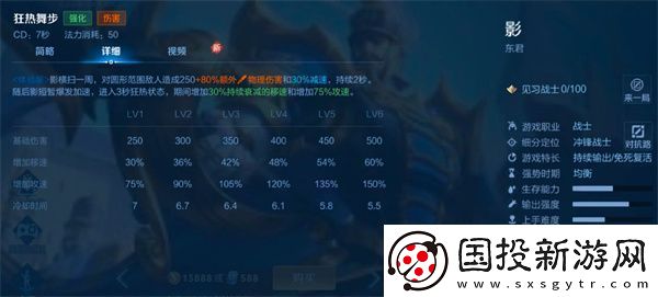 王者荣耀影技能机制介绍