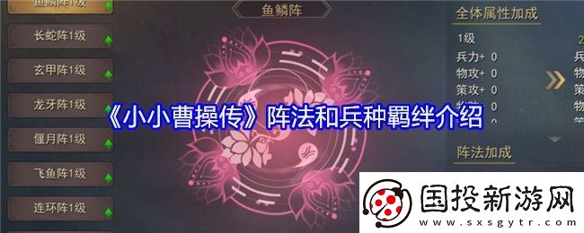 小小曹操传阵法和兵种羁绊介绍