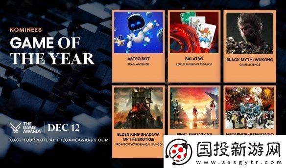 不负众望!黑神话获TGA年度游戏等4个奖项提名!
