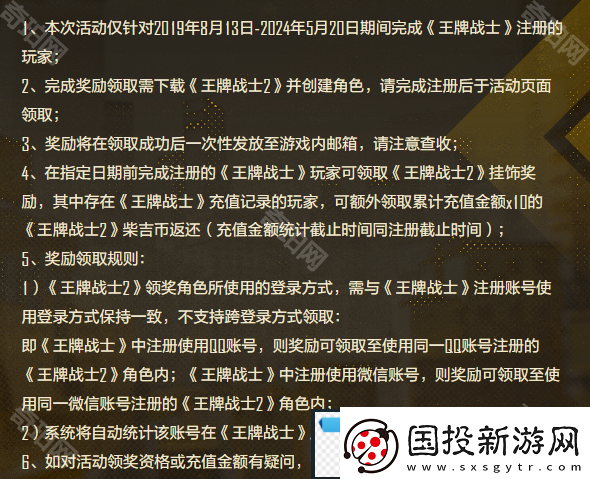 王牌战士2充值返还奖励领取条件是什么
