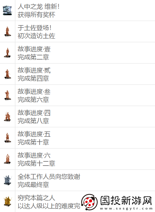 如龙维新极全奖杯解锁条件有什么