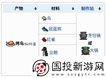 泰拉瑞亚烤鸟有什么用