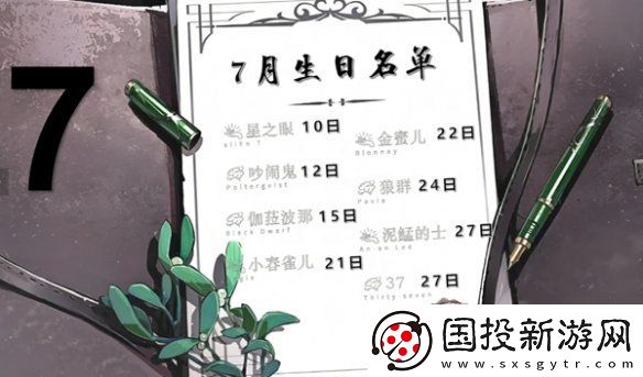 重返未来1999角色生日