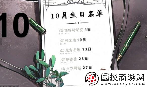 重返未来1999角色生日