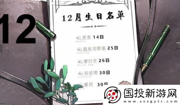 重返未来1999角色生日