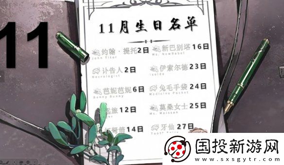 重返未来1999角色生日