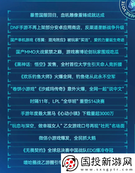 TapTap年度游戏大赏玩家奖项有哪些