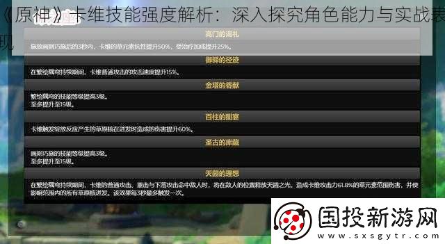原神卡维技能强度解析