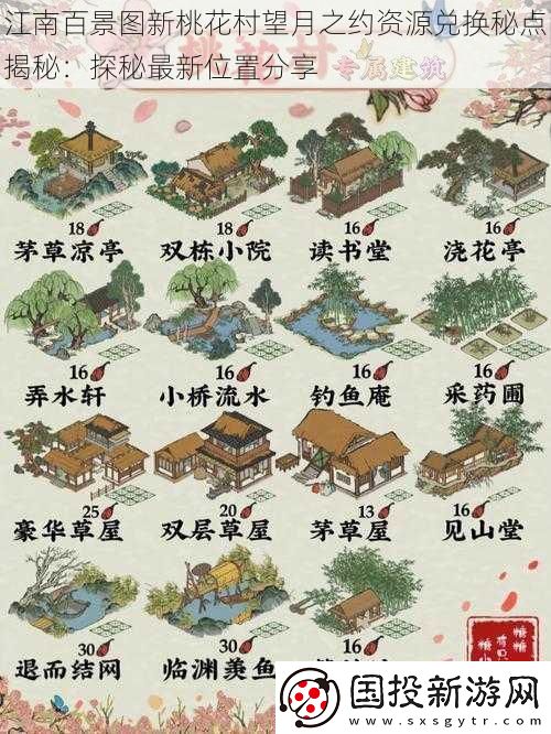 江南百景图新桃花村望月之约资源兑换秘点揭秘