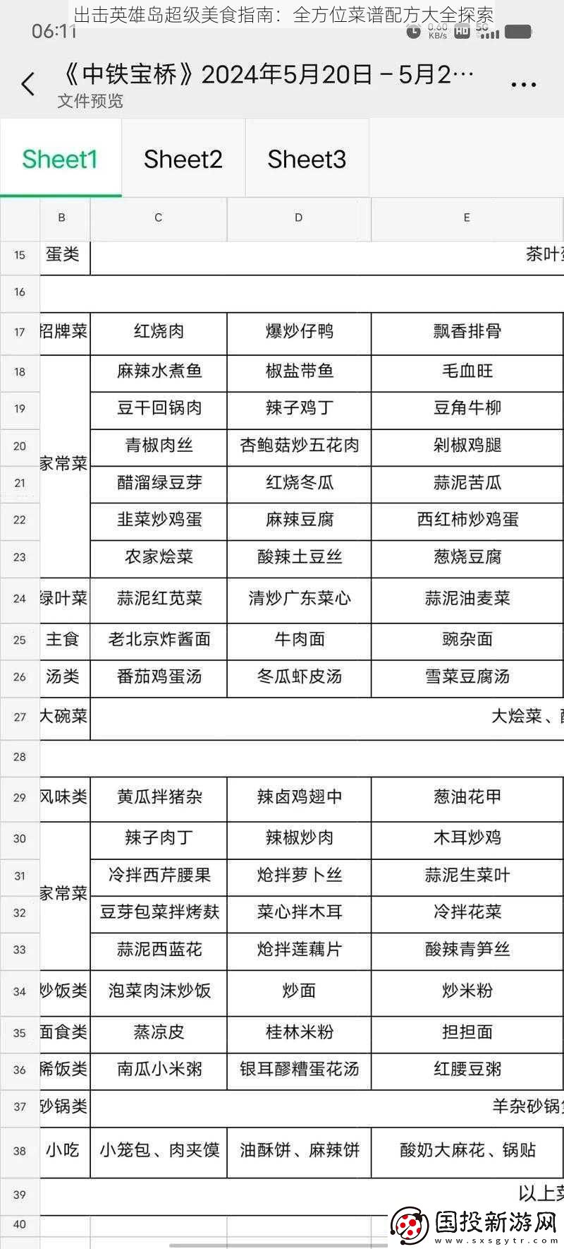 出击英雄岛超级美食指南