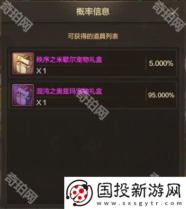 DNF手游12月混沌秩序之宠物礼包怎么样