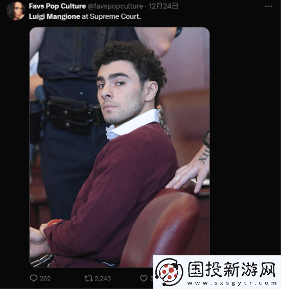 枪杀医保巨头CEO嫌犯颜值出圈