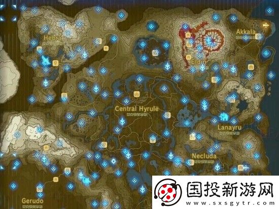 塞尔达传说荒野之息120神庙位置高清大图