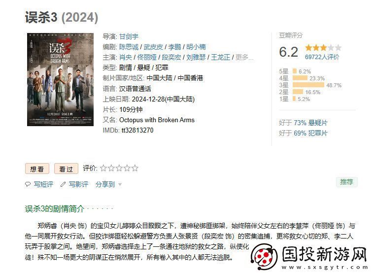 电影误杀3上映8天