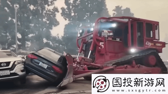 洛杉矶大火大量豪车被遗弃路边！消防用铲车开路