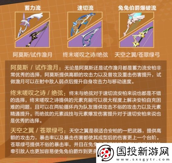 原神安柏武器用什么原神安柏武器推荐