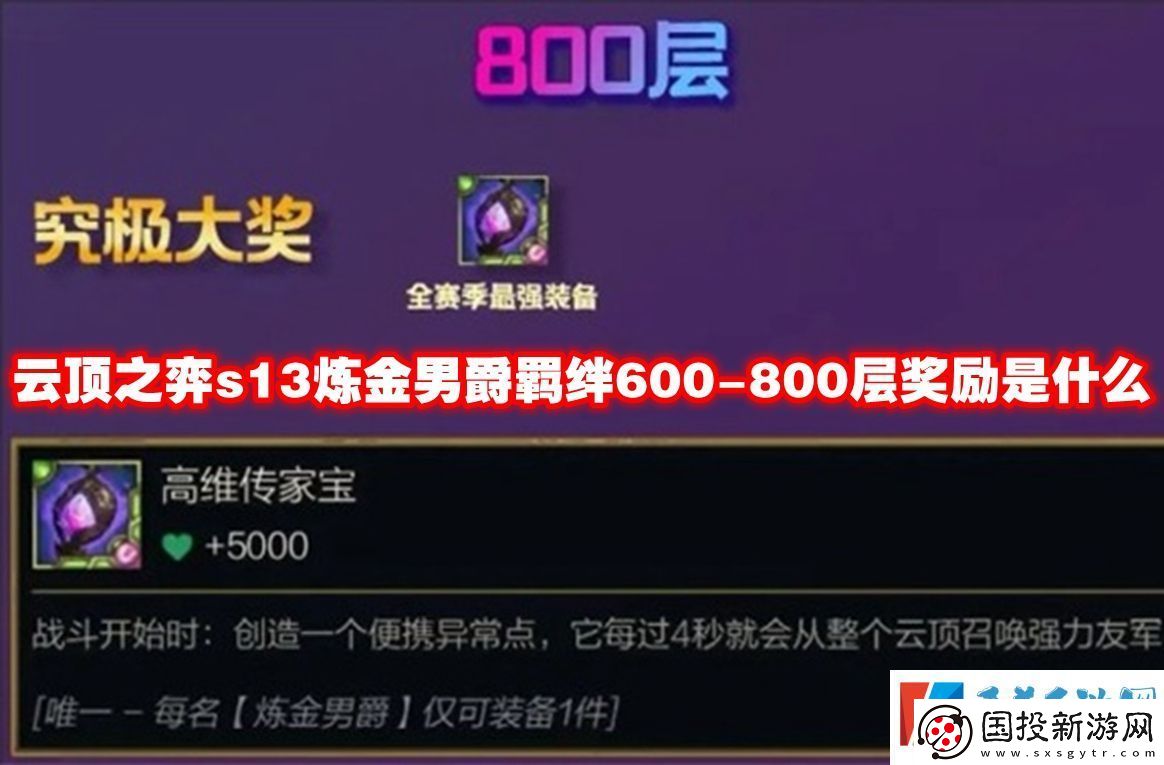 云顶之弈s13炼金男爵羁绊600