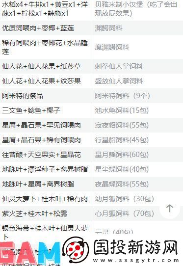 创造与魔法食谱大全最新2024