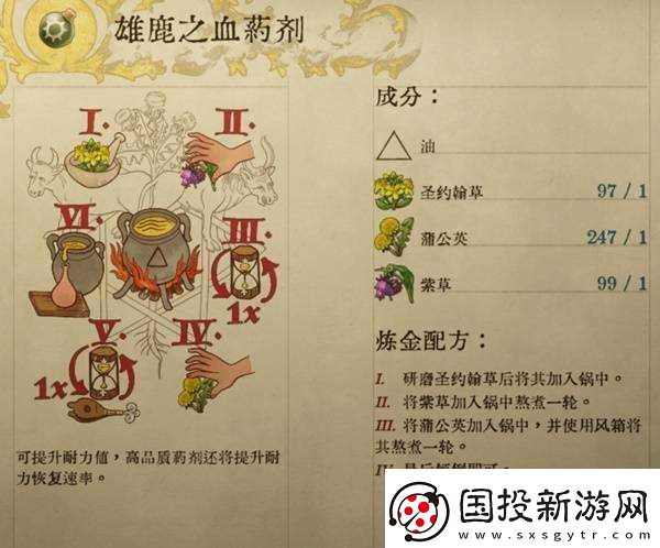 天国拯救2部分药剂与毒药配方介绍