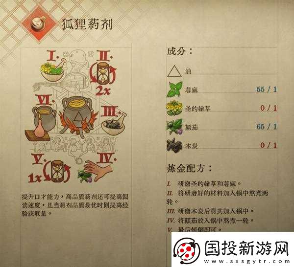 天国拯救2部分药剂与毒药配方介绍