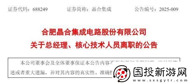 晶合集成高层变动