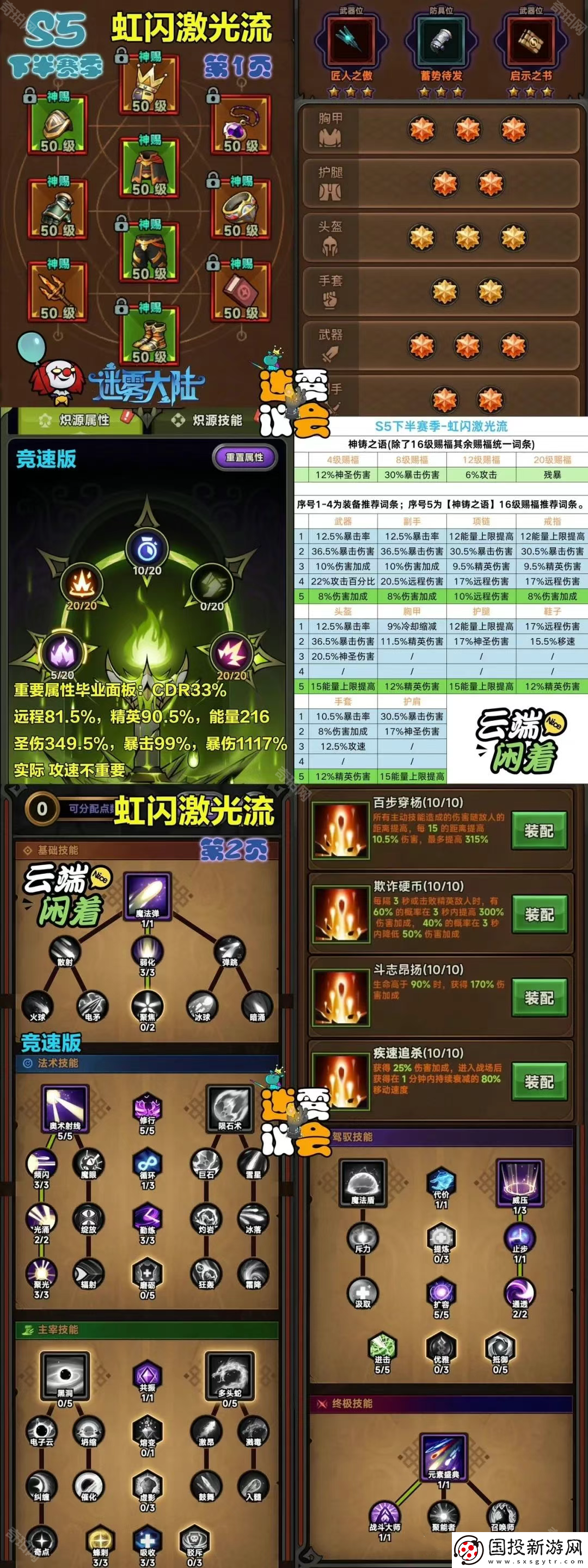 迷雾大陆S5下半法师虹闪激光流怎么玩