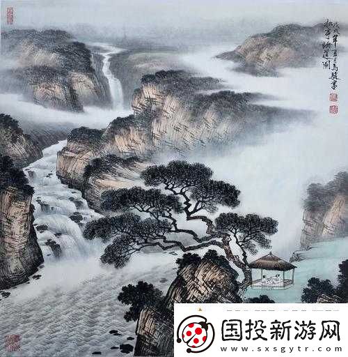 两峰夹小溪地湿又无泥
