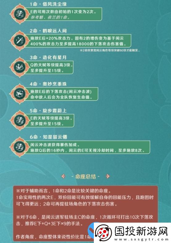 原神4.4版本闲云培养攻略大全